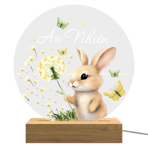Đèn ngủ hình Thỏ xinh xắn, Decor in UV sắc nét, quà sinh nhật, quà lưu niệm ý nghĩa - Hình ảnh 4