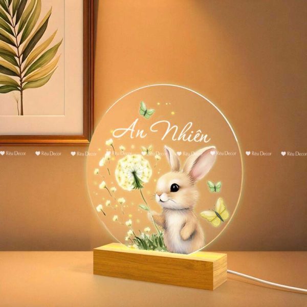 Đèn ngủ hình Thỏ xinh xắn, Decor in UV sắc nét, quà sinh nhật, quà lưu niệm ý nghĩa - Hình ảnh 5