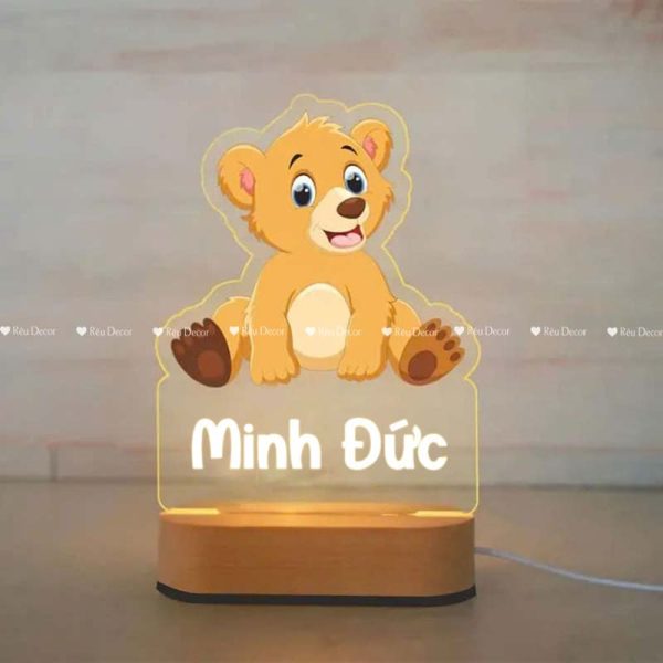 Đèn ngủ Con vật cho bé, Decor in UV sắc nét, quà sinh nhật, quà lưu niệm ý nghĩa - Hình ảnh 7