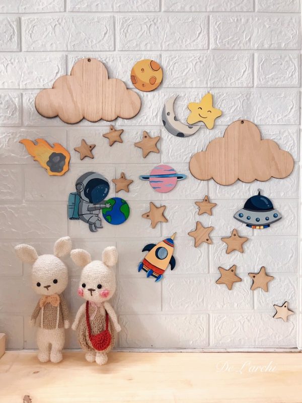 Set gỗ tô màu đa dạng chủ đề, giúp bé vừa học vừa chơi, đồ trang trí, quà tặng handmade dễ thương - Hình ảnh 3