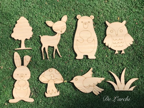Set gỗ tô màu đa dạng chủ đề, giúp bé vừa học vừa chơi, đồ trang trí, quà tặng handmade dễ thương - Hình ảnh 6