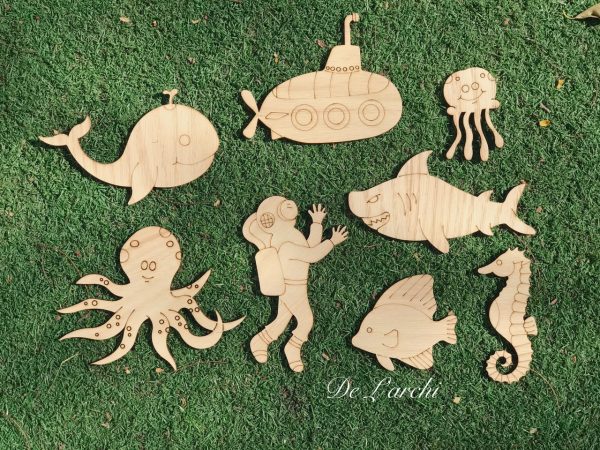 Set gỗ tô màu đa dạng chủ đề, giúp bé vừa học vừa chơi, đồ trang trí, quà tặng handmade dễ thương - Hình ảnh 10
