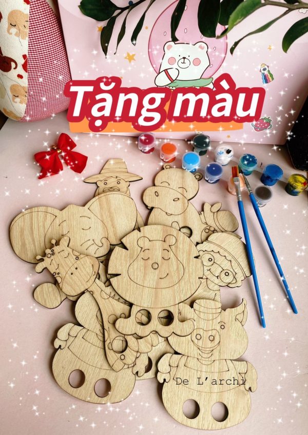 Set gỗ tô màu đa dạng chủ đề, giúp bé vừa học vừa chơi, đồ trang trí, quà tặng handmade dễ thương - Hình ảnh 18