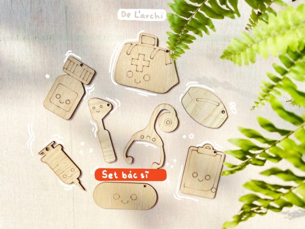 Set gỗ tô màu đa dạng chủ đề, giúp bé vừa học vừa chơi, đồ trang trí, quà tặng handmade dễ thương - Hình ảnh 22