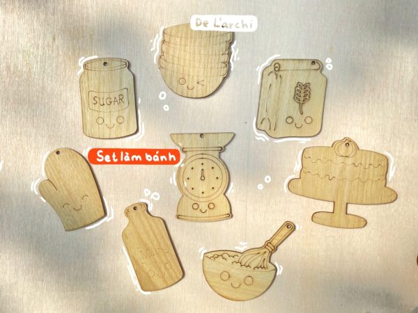 Set gỗ tô màu đa dạng chủ đề, giúp bé vừa học vừa chơi, đồ trang trí, quà tặng handmade dễ thương - Hình ảnh 23