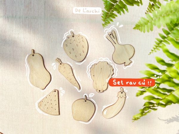 Set gỗ tô màu đa dạng chủ đề, giúp bé vừa học vừa chơi, đồ trang trí, quà tặng handmade dễ thương - Hình ảnh 25