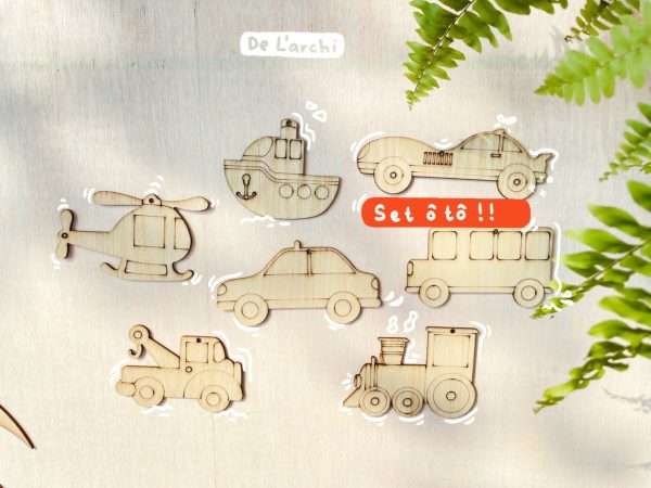 Set gỗ tô màu đa dạng chủ đề, giúp bé vừa học vừa chơi, đồ trang trí, quà tặng handmade dễ thương - Hình ảnh 26