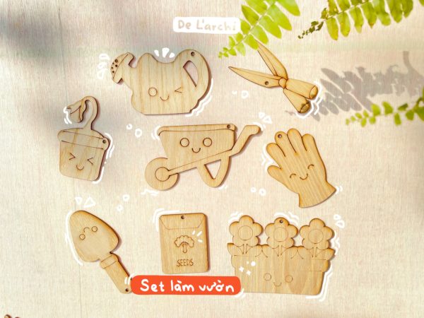 Set gỗ tô màu đa dạng chủ đề, giúp bé vừa học vừa chơi, đồ trang trí, quà tặng handmade dễ thương - Hình ảnh 27