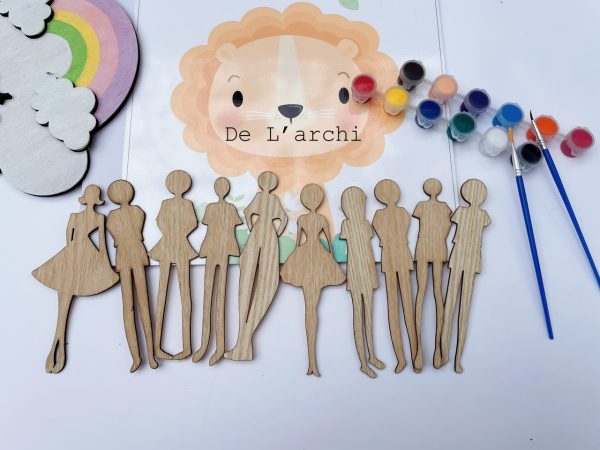 Bộ búp bê gỗ thủ công siêu xinh, cùng bé tạo nên những câu chuyện đáng yêu, làm móc treo khóa và trang trí góc học tập cực dễ thương