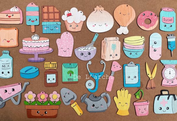Set gỗ tô màu đa dạng chủ đề, giúp bé vừa học vừa chơi, đồ trang trí, quà tặng handmade dễ thương - Hình ảnh 46