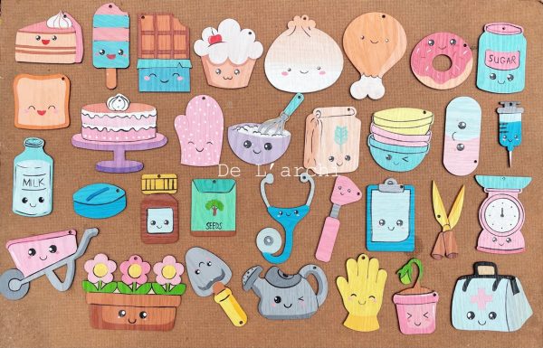 Set gỗ tô màu đa dạng chủ đề, giúp bé vừa học vừa chơi, đồ trang trí, quà tặng handmade dễ thương - Hình ảnh 48
