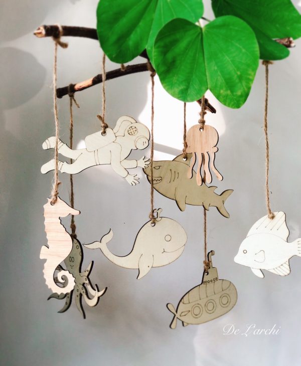 Set gỗ tô màu đa dạng chủ đề, giúp bé vừa học vừa chơi, đồ trang trí, quà tặng handmade dễ thương - Hình ảnh 54