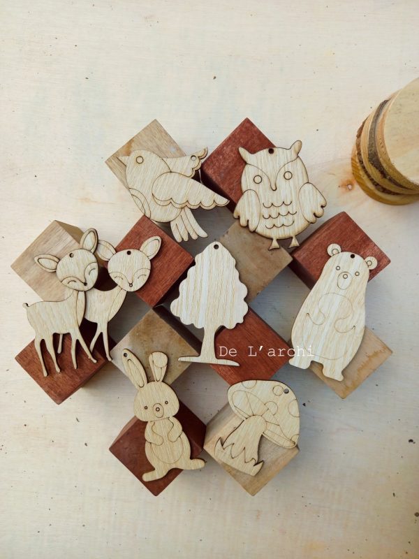 Set gỗ tô màu đa dạng chủ đề, giúp bé vừa học vừa chơi, đồ trang trí, quà tặng handmade dễ thương - Hình ảnh 56