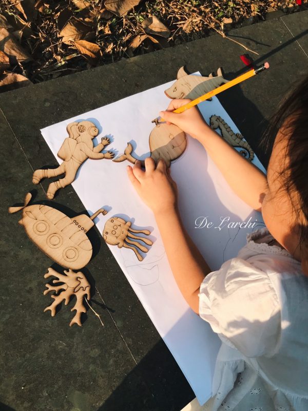 Set gỗ tô màu đa dạng chủ đề, giúp bé vừa học vừa chơi, đồ trang trí, quà tặng handmade dễ thương - Hình ảnh 71