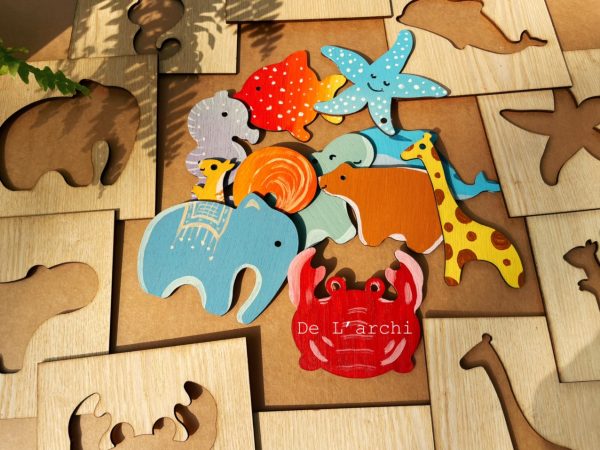 Bộ thú biến hình gỗ tô màu, giúp bé vui học mỗi ngày, thỏa sức sáng tạo, làm đồ trang trí siêu xinh - Hình ảnh 18