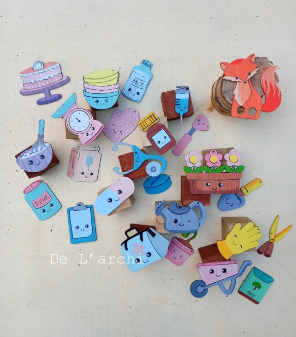 Set gỗ tô màu đa dạng chủ đề, giúp bé vừa học vừa chơi, đồ trang trí, quà tặng handmade dễ thương - Hình ảnh 123
