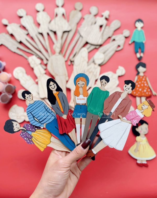 Bộ búp bê gỗ thủ công siêu xinh, cùng bé tạo nên những câu chuyện đáng yêu, làm móc treo khóa và trang trí góc học tập cực dễ thương - Hình ảnh 48