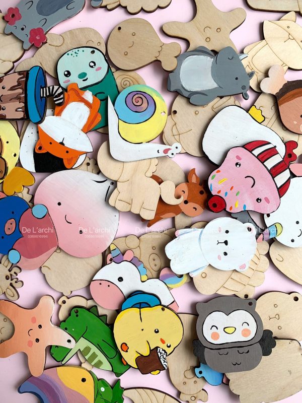 Bộ gỗ 30 hình thú cute, giúp bé thỏa sức tô vẽ sáng tạo, làm móc treo khóa, trang trí góc học tập siêu xinh - Hình ảnh 33