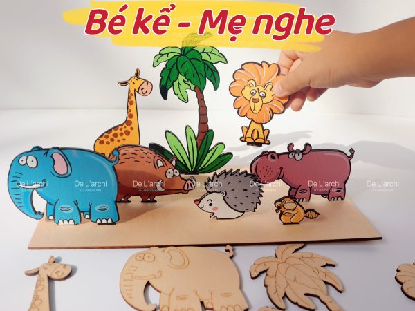 Bé kể Mẹ nghe - bộ đồ chơi gỗ tô màu sáng tạo chủ đề động vật, vừa học vừa trang trí siêu dễ thương - Hình ảnh 10