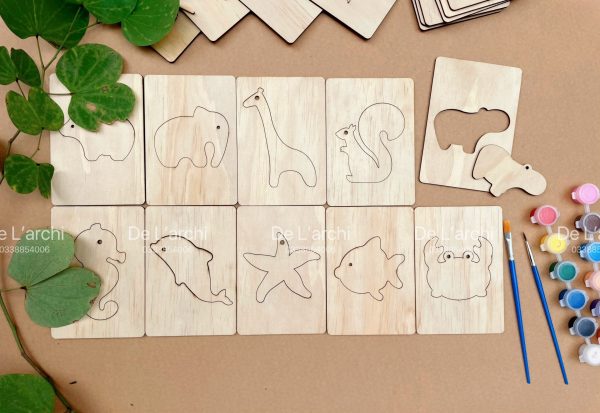 Bộ thú biến hình gỗ tô màu, giúp bé vui học mỗi ngày, thỏa sức sáng tạo, làm đồ trang trí siêu xinh - Hình ảnh 66