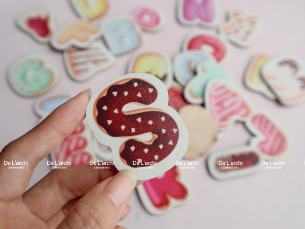 Bộ chữ cái hình bánh ngộ nghĩnh với lớp phủ UV bảo vệ  - An Toàn Cho Bé, nhận diện mặt chữ, tô điểm phòng bé thêm xinh - Hình ảnh 49